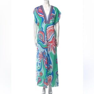 Emilio Pucci Printed Floral Maxi Dress Caftan 40